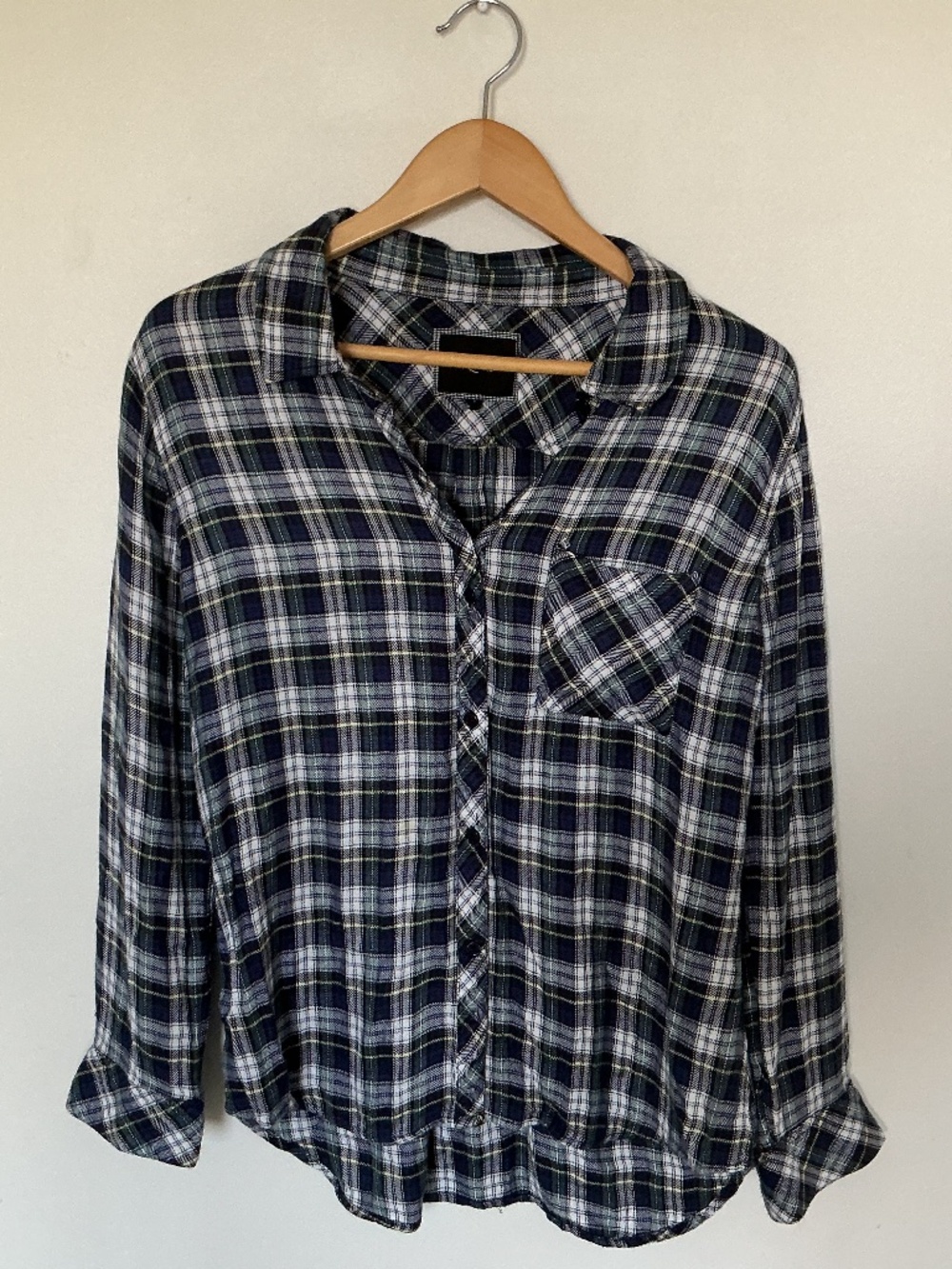 RAILS Hunter Plaid Button Down Shirt L Large Blue Green Navy Ultra Soft.